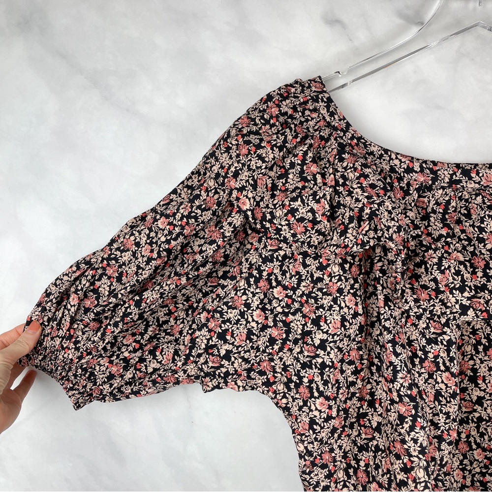 NEW Doen Cielito Harvest Floral Puff Sleeve Oversized Blouse Top Bohemian XXS - Picture 5 of 12